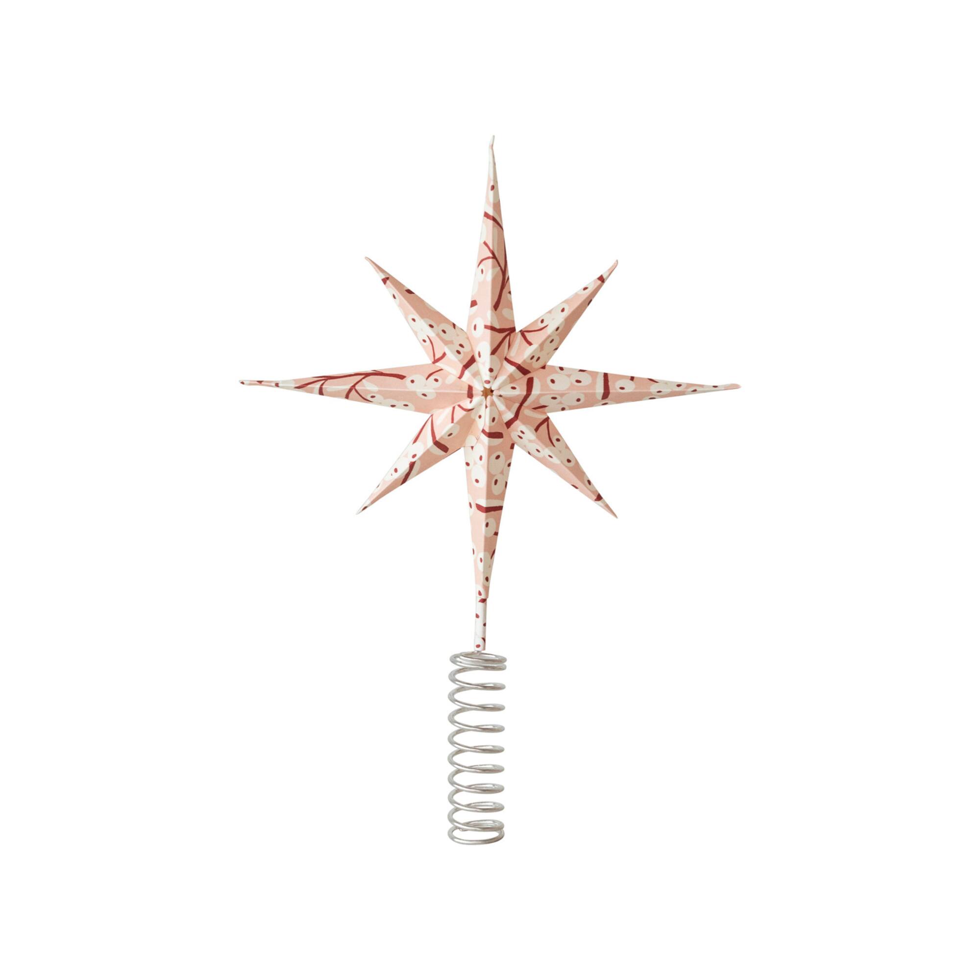 Hello Honey® 12" Paper & Metal Star Tree Topper with Berry Pattern